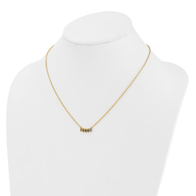 14K 5 Synthetic Birthstone Mother's Necklace