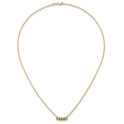 14K 5 Genuine Birthstone Mother's Necklace