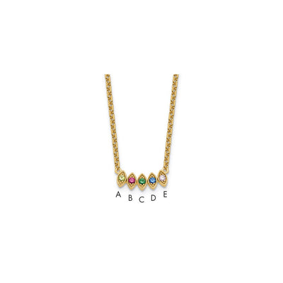 14K 5 Genuine Birthstone Mother's Necklace