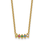 14k 5 Synthetic Birthstone Mother's Necklace view 2