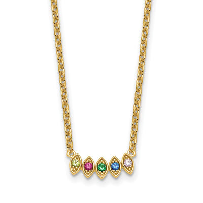 14K 5 Synthetic Birthstone Mother's Necklace