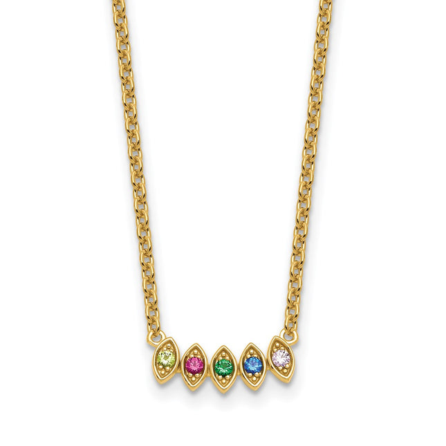 14K gold birthstone necklace, alternate view
