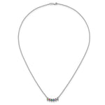14k White Gold 6 Synthetic Birthstone Mother's Necklace view 5