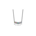 14k White Gold 6 Birthstone Mother's Necklace Mounting view 1