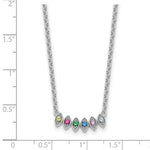 14k White Gold 6 Birthstone Mother's Necklace Mounting view 6