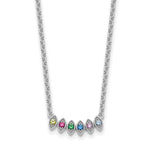 14k White Gold 6 Genuine Birthstone Mother's Necklace view 2