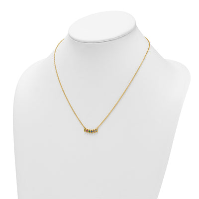 14K Synthetic 6 Birthstone Mother's Necklace