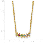 14k Synthetic 6 Birthstone Mother's Necklace view 6