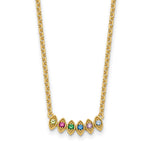 14k 6 Birthstone Mother's Necklace Mounting view 2