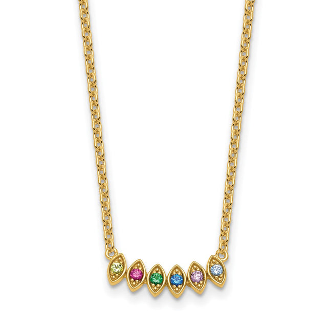 14K gold birthstone necklace, alternate view