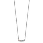 14k White Gold 7 Synthetic Birthstone Mother's Necklace view 3