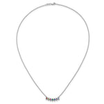 14k White Gold 7 Birthstone Mother's Necklace Mounting view 5