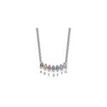 14k White Gold 7 Synthetic Birthstone Mother's Necklace view 1
