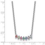 14k White Gold 7 Synthetic Birthstone Mother's Necklace view 6