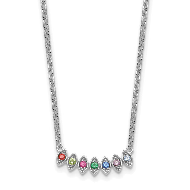 14K white gold birthstone necklace, alternate view