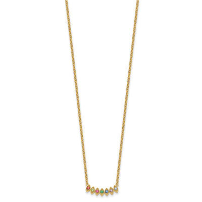 14K 7 Synthetic Birthstone Mother's Necklace