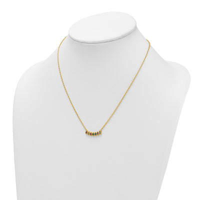 14K 7 Synthetic Birthstone Mother's Necklace