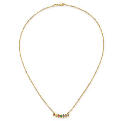 14K 7 Genuine Birthstone Mother's Necklace