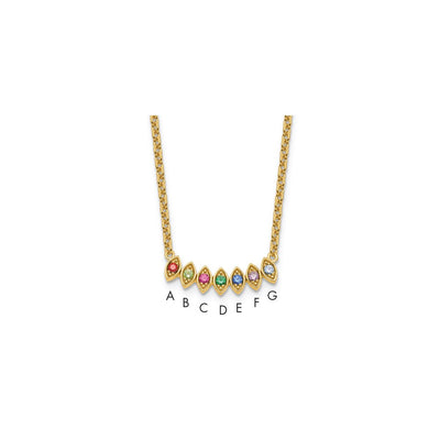 14K 7 Synthetic Birthstone Mother's Necklace
