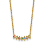 14k 7 Birthstone Mother's Necklace Mounting view 2