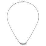 14k White Gold 8 Birthstone Mother's Necklace Mounting view 5
