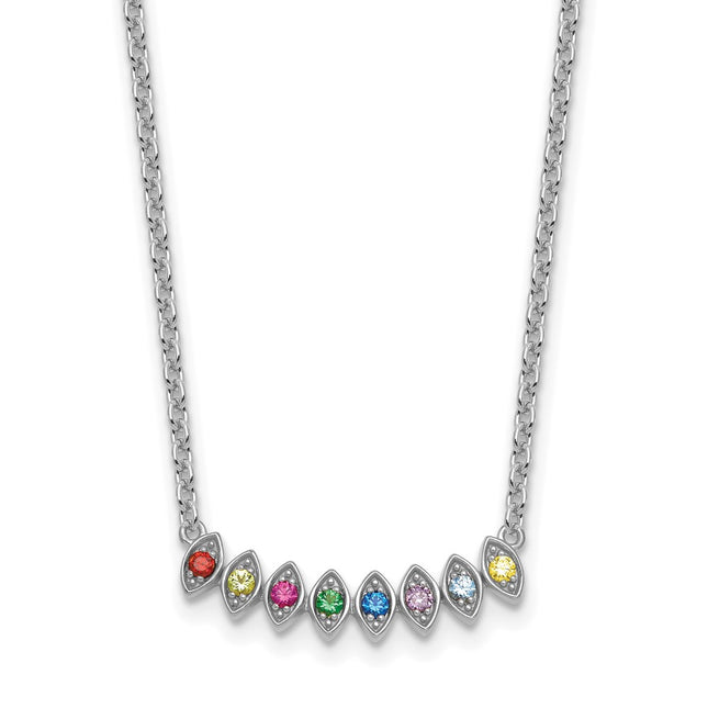 14K white gold birthstone necklace, alternate view