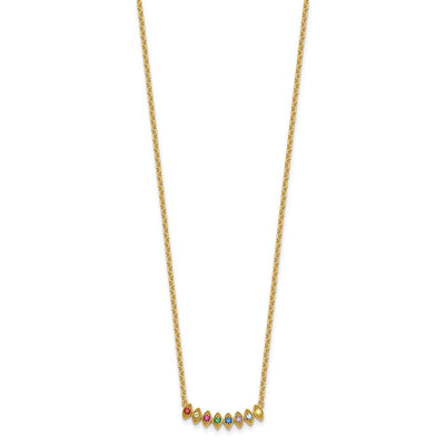 14K 8 Synthetic Birthstone Mother's Necklace