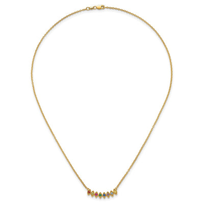 14K 8 Synthetic Birthstone Mother's Necklace