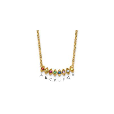 14K 8 Synthetic Birthstone Mother's Necklace