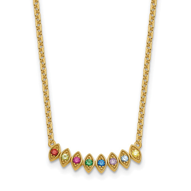 14K gold birthstone necklace, alternate view