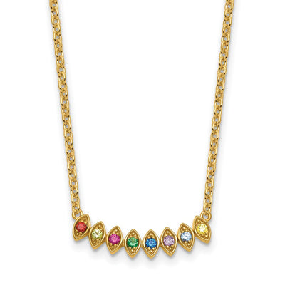 14K 8 Synthetic Birthstone Mother's Necklace