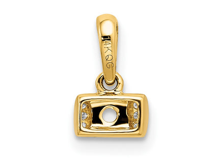 14K gold diamond family pendant, synthetic stone, further view