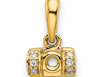 14K Family Jewelry Synthetic Stone & Diamond Set Pendant, 11 x 7mm