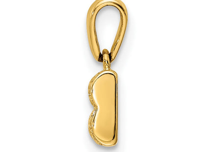 14K gold diamond family pendant, synthetic stone, another view