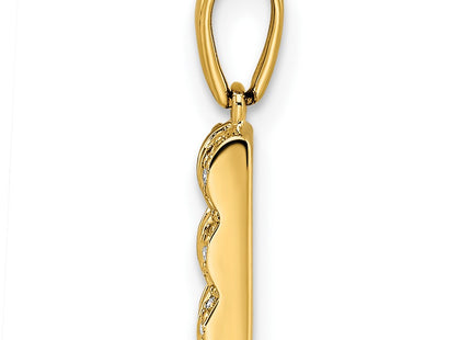14K gold diamond family pendant, synthetic stone, another view
