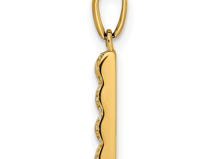 14K Family Jewelry Geniune Stone & Diamond Set Pendant, 20 x 7mm