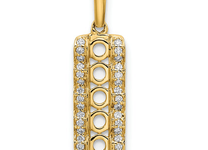 14K Family Jewelry Geniune Stone & Diamond Set Pendant, 23 x 7mm