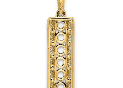 14K gold diamond family pendant, synthetic stone, further view