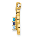 14K 3 Synthetic Stone Family Pendant, 20 x 8mm view