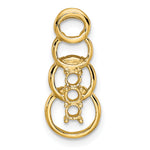 14K 3 Synthetic Stone Family Pendant, 20 x 8mm view