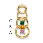 14K 3 Synthetic Stone Family Pendant, 20 x 8mm view