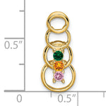 14K 3 Synthetic Stone Family Pendant, 20 x 8mm view