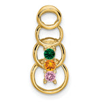 14K 3 Synthetic Stone Family Pendant, 20 x 8mm view