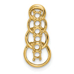 14ky 6 Genuine Stone Family Pendant, 20 x 8mm view
