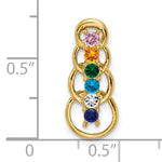 14ky 6 Genuine Stone Family Pendant, 20 x 8mm view