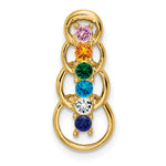 14K 6 Synthetic Stone Family Pendant, 20 x 8mm view