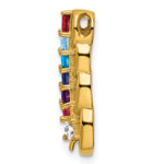 14K Yellow Gold 7 Synthetic Stone Family Pendant view