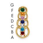 14K Yellow Gold 7 Synthetic Stone Family Pendant view