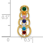 14K Yellow Gold 7 Synthetic Stone Family Pendant view