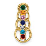 14K Yellow Gold 7 Synthetic Stone Family Pendant view